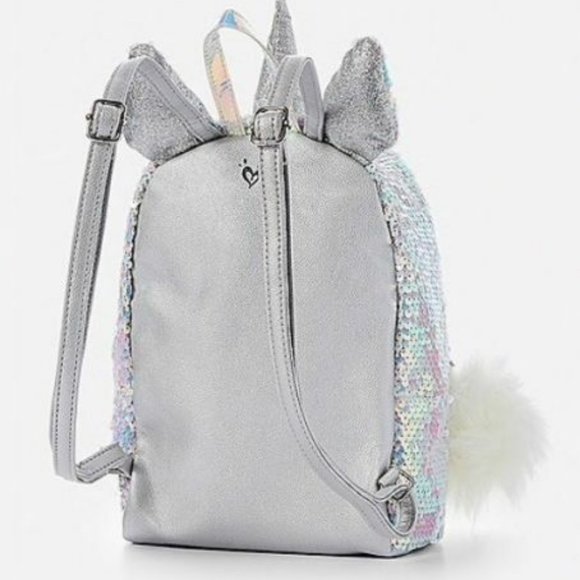 ❗️RARE❗️Justice Girls Unicorn Initial Flip Sequin MINI Backpack! Letter K! 🦄🦄 - Picture 4 of 5
